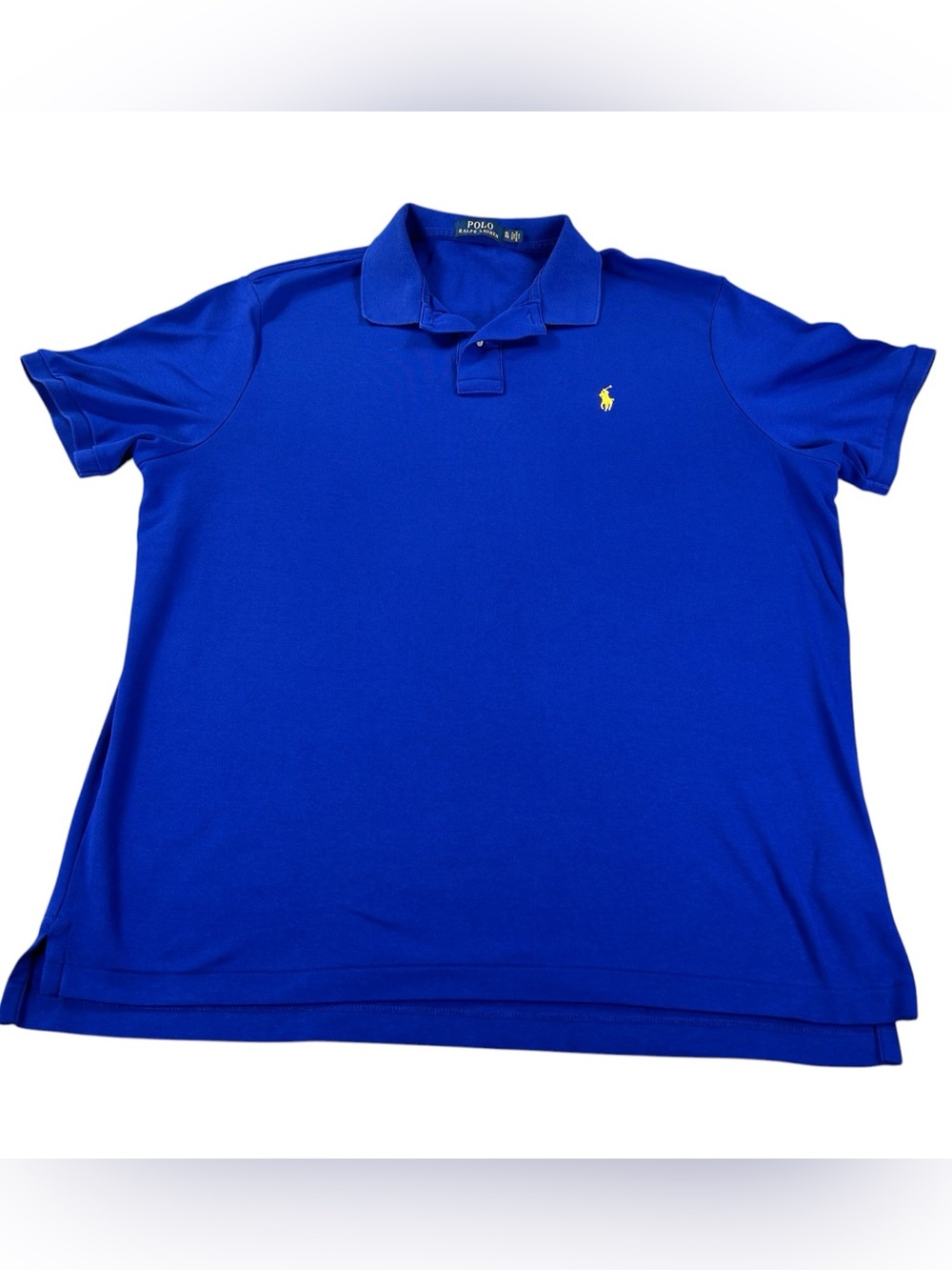Polo Ralph Lauren Men’s XL Blue Classic Mesh Polo Yellow Pony Quiet Luxury